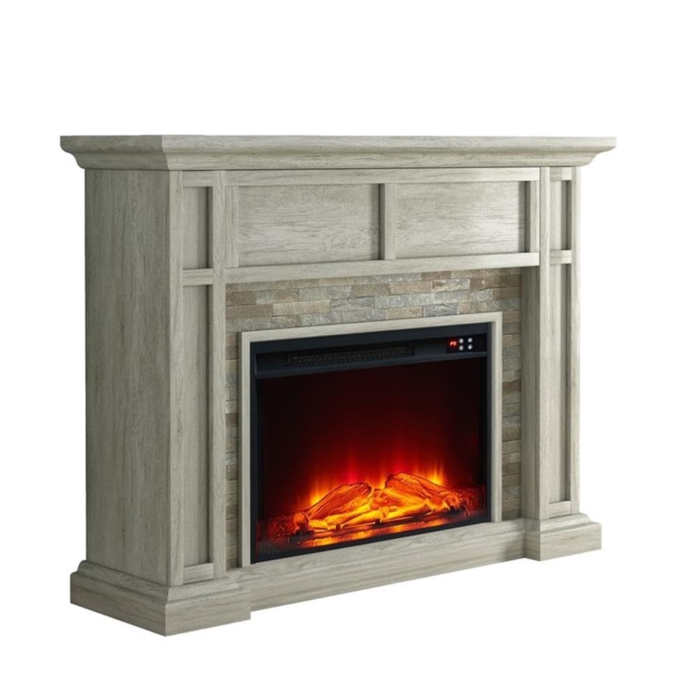 LIVILAND 48" Electric Fireplace with Realistic Flame Effect - Gray