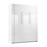 Bestar Avalon 67W Queen Murphy Bed in High-Gloss White | Space-Saving Sleeping Arrangement for Multipurpose Space, Guest Room, or Bedroom Bestar