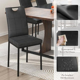 chartustriable 7PCS Dining Table Set for 4 5 6 People, 71" Large Long Wooden Kitchen Table with 6 Chairs (Brown+Black, 71IN Table+6 PCS Chairs) chartustriable