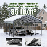 VOYSIGN Metal Carport Heavy Duty 10x15ft Outdoor Galvanized Steel Car Port, Vehicle Canopy Garage Shade, Multi-Use Shelter for Car, Boat, Tractors & Outdoor Storage VOYSIGN