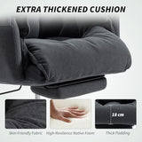HOMCOM Executive Office Chair Comfy with Foot Rest, Reclining Swivel Computer Desk Chair with High Back, Thick Cushion, Padded Armrest, Adjustable Height, Rolling Wheels, Dark Gray HOMCOM
