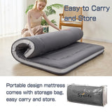 Syalife Japanese Futon Mattress Floor Mattress Queen Size, 4" Thicken Foldable & Portable Floor Bed Sleeping Pad, Traditional Shikibuton 32D Foam Filled, Design in Japan (Grey, 54 * 80) Syalife