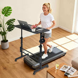 ADQZYWT Adjustable Standing Desk with Wheels, Portable Rolling Walking Pad Desk, Small Laptop Table for Home Office, Sit Stand Up Workstation, Size 15.7"x31.5" Black Desk ADQZYWT