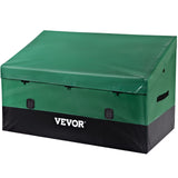 VEVOR Outdoor Storage Box, 230 Gallon Waterproof PE Tarpaulin Deck Box w/Galvanized Frame, All-Weather Protection & Portable, for Camping, Garden, Poolside, and Yard, Black & Green VEVOR