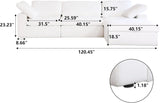 JACH 120" L Shape Cloud Modular Couches for Living Room, Modern Convertible Sectional Sofa Couch, Couch Cushion Covers Removable, Sectional Sofas for Party Bedroom Apartment (White) JACH