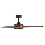 WAC Smart Fans Mod Indoor and Outdoor 3-Blade Smart Home Ceiling Fan 54in Matte Black Distressed Koa with 3000K LED Light Kit and Remote Control Works with Alexa and iOS or Android App WAC Lighting