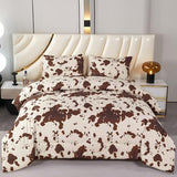 PERFEMET Cow Print King Size Comforter Set Brown and Beige Western Bedding Set Cartoon Animal Pattern Farmhouse Bed Set for Teens Boys Girls Men Women (Beige,King) PERFEMET