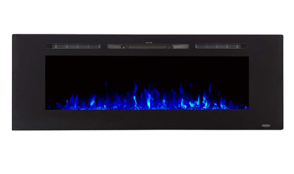 Touchstone Smart Electric Fireplace-The Sideline® 60 Inch Wide-in Wall Recessed-30 Realistic Ember Color/Flame Options-1500W Heater w/Thermostat-Black-Log & Crystal Hearth Options -Alexa/WiFi Enabled