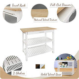 Casual Home Solid Hardwood Top, Natural/White, 40" W (373-91) Kitchen Island, Natural&White Casual Home