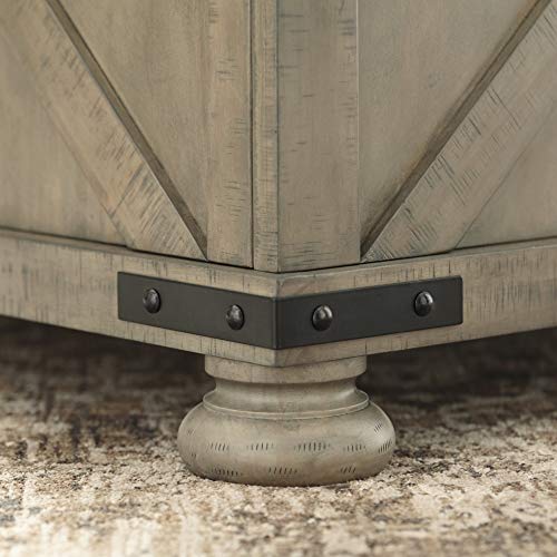 Signature Design by Ashley Aldwin Farmhouse Square Coffee Table with Lift Top for Storage, Grayish Brown, 36 in x 36 in x 18 in Signature Design by Ashley