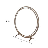 TABLECLOTHSFACTORY 8ft Natural Brown Wood DIY Round Wedding Arch Backdrop Stand, Rustic Photo Backdrop Stand Tableclothsfactory