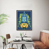 Bimkole 5D Diamond Art Kits for Adults Buddha, Full Drill DIY Rhinestone Embroidery Set Paint with Diamonds Art Lotus Statue by Number Kits Cross Stitch Home Wall Craft Decor 12x16 Inch Bimkole