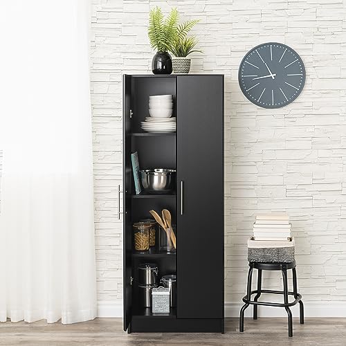 Prepac Elite 24" Storage Cabinet, Black Storage Cabinet, Bathroom Cabinet, Pantry Cabinet with 3 Shelves 16" D x 24" W x 65" H, BES-2464 Prepac