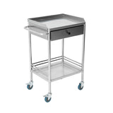Pearington 2-Tier Rolling Medical and Lab Storage Cart, Large Capacity Portable Cart with Sealed Top and Silent Wheels for Lab, Clinic, Salon, and More, 19.65'' L x 15.72'' W Pearington