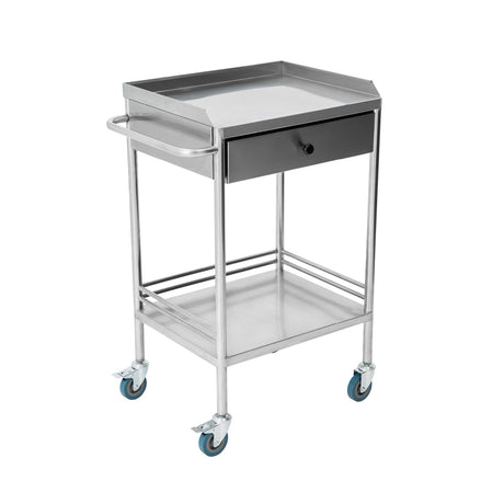 Pearington 2-Tier Rolling Medical and Lab Storage Cart, Large Capacity Portable Cart with Sealed Top and Silent Wheels for Lab, Clinic, Salon, and More, 19.65'' L x 15.72'' W Pearington