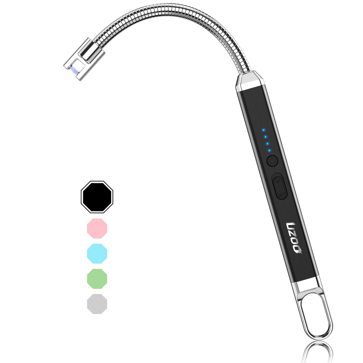 Betrich long lighter, Candle Lighters Electric Lighter, Rechargeable Arc Lighter with LED Display, 360° Flexible Neck Flameless Grill Lighters for Candle Aromatherapy Camping BBQ Gas Stoves-Deep Black Betrich