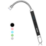 Betrich long lighter, Candle Lighters Electric Lighter, Rechargeable Arc Lighter with LED Display, 360° Flexible Neck Flameless Grill Lighters for Candle Aromatherapy Camping BBQ Gas Stoves-Deep Black Betrich
