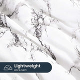 Wake In Cloud - Marble Comforter Set, Neutral Modern Aesthetic for Men Women, Soft Lightweight Bedding, 3 Pieces, Black White, Twin/Twin XL Size Wake In Cloud