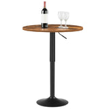 HOOBRO Height-Adjustable Round Bar Table in Rustic Brown - Modern Cocktail Table for Small Spaces HOOBRO