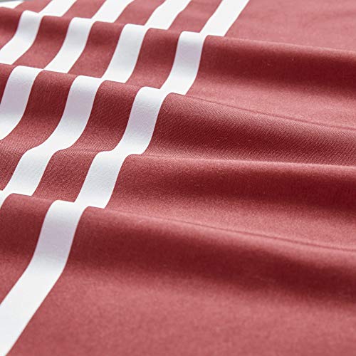 Comfort Spaces Twin XL Comforter Sets with Sheets - Bed in a Bag 6 Pieces Teen Bedding Sets, Red and Grey Stripes Bedding Twin XL, College Twin XL Bed Set with 2 Side Pockets Bedroom Organizer Comfort Spaces