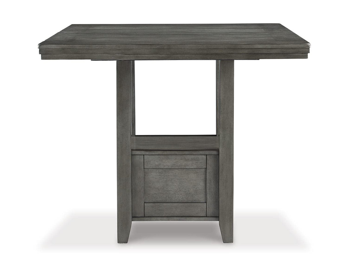 Signature Design by Ashley Hallanden Modern Farmhouse Counter Height Dining Room Extension Table, Dark Gray Signature Design by Ashley