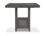 Signature Design by Ashley Hallanden Modern Farmhouse Counter Height Dining Room Extension Table, Dark Gray Signature Design by Ashley