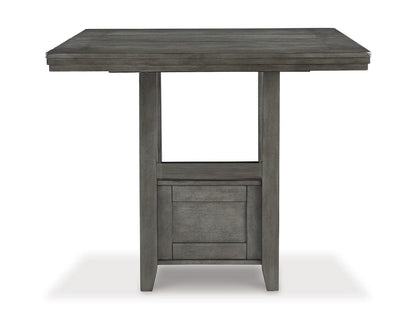 Signature Design by Ashley Hallanden Modern Farmhouse Counter Height Dining Room Extension Table, Dark Gray - WoodArtSupply