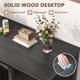 Homiflex 70.86" Double Dog Crate Furniture for 2 Medium Large Dogs Wooden Heavy Duty Dog Kennel Furniture with 2 Sliding Doors and Divider Decorative Dog Cage TV Stand End Table for Indoor Drak Grey Homiflex