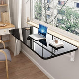 SKVSKV Wall Mounted Folding Table,Floating Desk for Wall,Hanging Fold Down Table for Home Laundry Room,Office Computer Workstation,Study Work Bench, Kitchen Dining (Black 27.6×15.7inch SKVSKV