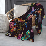 Abucaky Hummingbird Bird Fleece Throw Blanket Ultra Soft Cozy Blooming Flowers Decorative Flannel Blanket All Season for Home Couch Bed Chair Travel 60x50in Abucaky