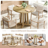 Tribesigns Small Conference Table for 2-4 People, 31.5" Round Office Meeting Table with Unique & Sturdy Pedestal, for Conference Room, Small Spaces, Natural Wood Color Tribesigns