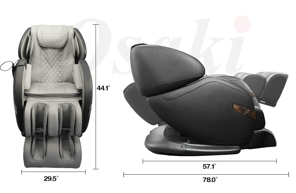 Osaki OS-Champ | Black & Gray | 2D SL-Track Full Body Massage Chair | Zero Gravity | Lumbar Heating | Foot & Calf | Auto Mode | Full Air Bag Compression | Bluetooth Speaker | Space Saving Osaki