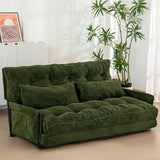 MAXYOYO Adjustable Floor Sofa Couch with 2 Pillows, Multi-Functional Bean Bag Bed, 5-Position Foldable Lazy Sofa Sleeper Bed with Armrest, Versatile Floor Seating for Reading, Dark Green, Double MAXYOYO