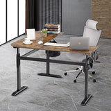 UNICOO – L Shaped Crank Height Adjustable Standing Desk, Sit to Stand up Corner Desk, L-Shaped Standing Workstation (XJH-LC-2 Packages) (Rustic Brown) UNICOO