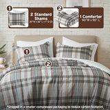 Intelligent Design Queen Duvet Cover Set Plaid Classic Cabin Lodge Duvet Cover Queen Size, Modern Casual Lightweight All Season Bedding Cover Queen, Matching Shams, Blake, Full/Queen Tan/Gray 3 Piece Intelligent Design