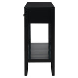 Merax Entryway Console Table with Storage, 3 Drawers Design/Wood Frame/Behind Couch & Sofa, Black Merax