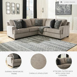 Signature Design by Ashley Bovarian Casual L-Shaped 2-Piece Sectional with Loose Seat Cushions and 5 Accent Pillows, Light Brown Signature Design by Ashley