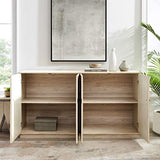 Walker Edison Alden Versatile 4 Door Framed-Storage-Sideboard, 62 Inch, Birch Walker Edison