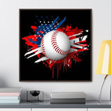 DIY 5D Diamond Art Painting Baseball Flag 16x16 Inch. Round Full Drill Rhinestone Embroidery for Home Wall Decoration Generic