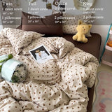 Jolusere Light Khaki Duvet Cover Full Chocolate Brown Love Heart Bedding Set for Girls Boys Simple Fashion Love Heart Shaped Pattern Comforter Cover Reversible Soft Microfiber 3Pcs Zipper Closure Jolusere