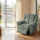 Trygoal Oversized Corduroy Recliner Chair, Manual Lazy Boy Recliner with Home Theater Seating, Breathable Living Room Reclining Chair for Adults Reading, Gaming, Relax, Green