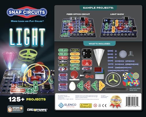 Snap Circuits Light Electronics Exploration Kit | Over 175 Exciting STEM Projects | Full Color Project Manual | 55+ Snap Circuits Parts | STEM Educational Toys for Kids 8+ Snap Circuits