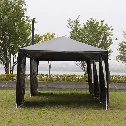 10x30' Canopy with 8 Sidewall,Heavy Duty Canopy UPF 50+ All Season Wind Waterproof Commercial Outdoor Wedding Party Tents for Parties Canopy Gazebo with Roller Bag(10 x 30 ft Black) Shyneer