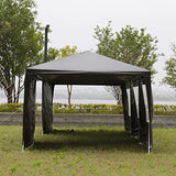 10x30' Canopy with 8 Sidewall,Heavy Duty Canopy UPF 50+ All Season Wind Waterproof Commercial Outdoor Wedding Party Tents for Parties Canopy Gazebo with Roller Bag(10 x 30 ft Black) Shyneer