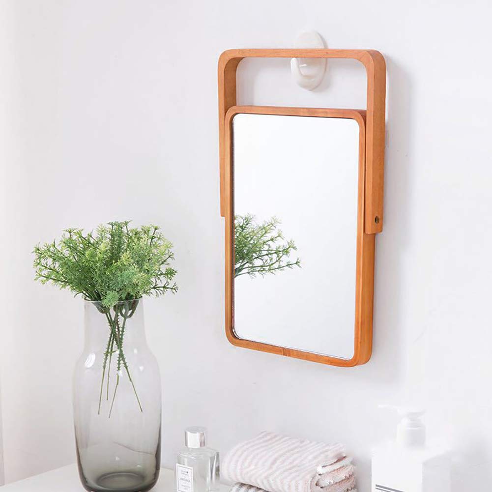 ZOROSY Wood Table Makeup Mirrors for Women - Rectangle Wall-Mounted Mirrors Desk Mirrors for Living Room Bedroom Birthday Gifts - WoodArtSupply