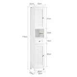 Haotian FRG236-W,White Tall Bathroom Storage Cabinet with Shelves and Drawers Haotian