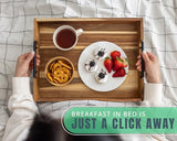 Decorative Serving Tray with Black Handles - Premium Acacia Wood Grain - Impress Your Guests with This Ottoman Tray, Serve Breakfast in Bed, Organize & Declutter - 13 x17 inch by Comfify Comfify