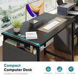 OLIXIS Computer Desk 31 Inch Home Office Desks for Small Spaces, Gaming Writing Study Work Table with Storage Bag for Bedroom, Black OLIXIS