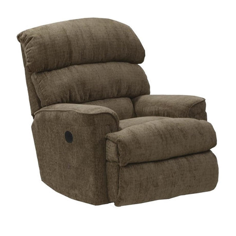 Catnapper Atkins Power Wall Hugger Recliner in Brown Polyester Fabric Catnapper