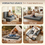 Erament 6-Inch Tri-Fold Mattress Full Size, Covertible Bed Floor Futon Mattress with Handles & Non-Slip Bottom, Foldable Mattress with Removable Tufted for Guest, Camping, Dorm Erament